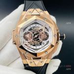 Swiss Replica Hublot Big Bang Sang Bleu Rose Gold Watch For Men With Black Rubber Strap 